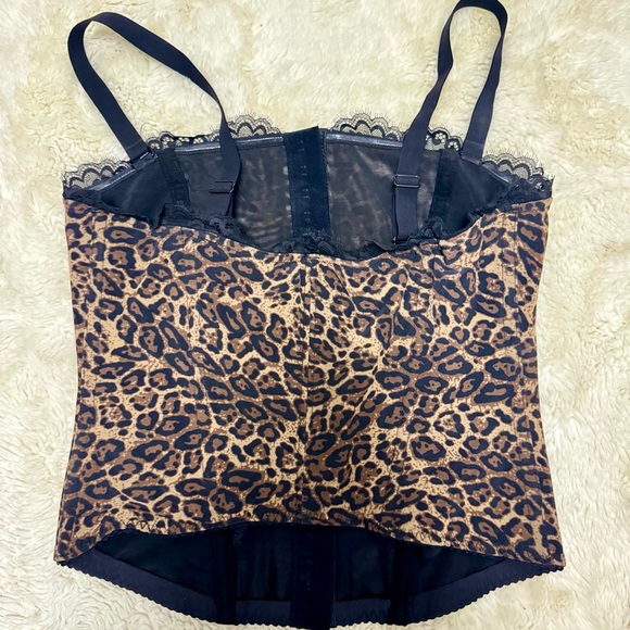 Popilush leopard lace trim corset top - Picture 2 of 4